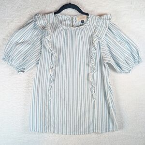 509-Universal Thread Striped Blue and White Women's Top